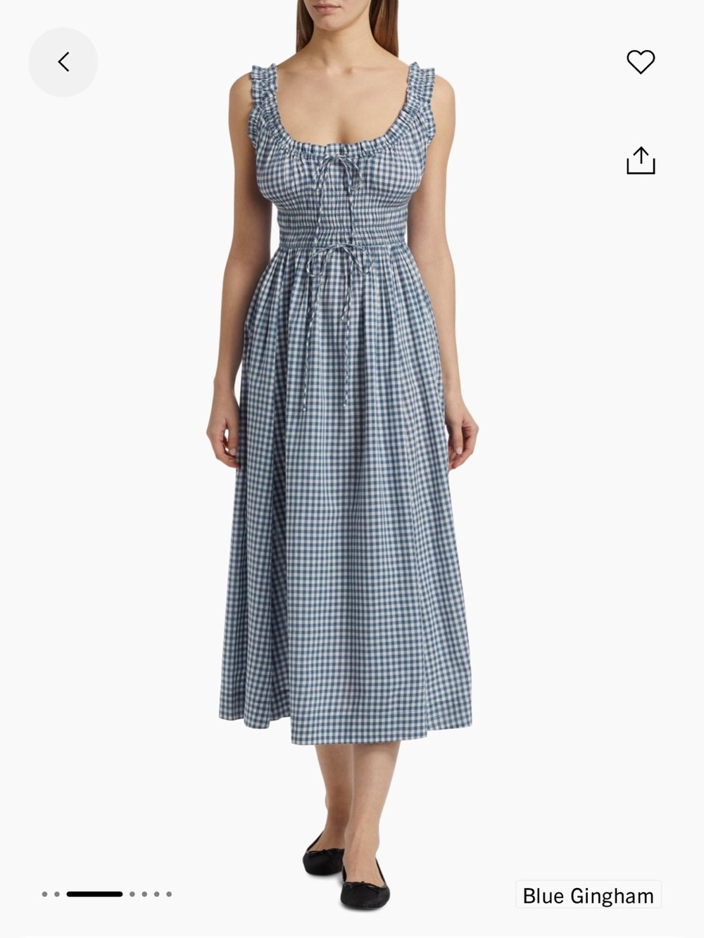 Doen Navy and White Gingham Midi Dress - Picture 7 of 8